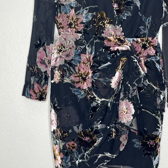 Yumi Kim Wild Bloom Floral Faux Wrap Mini Dress Timeless Velvet‎ Burnout Med NWT - Picture 6 of 14